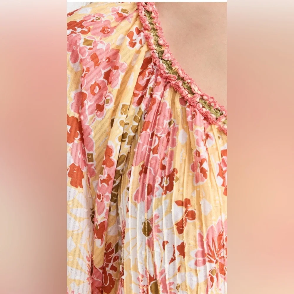 Poupette St. Barth Poncho Nava CT Stripe Yellow  90’s   NWT